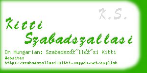 kitti szabadszallasi business card